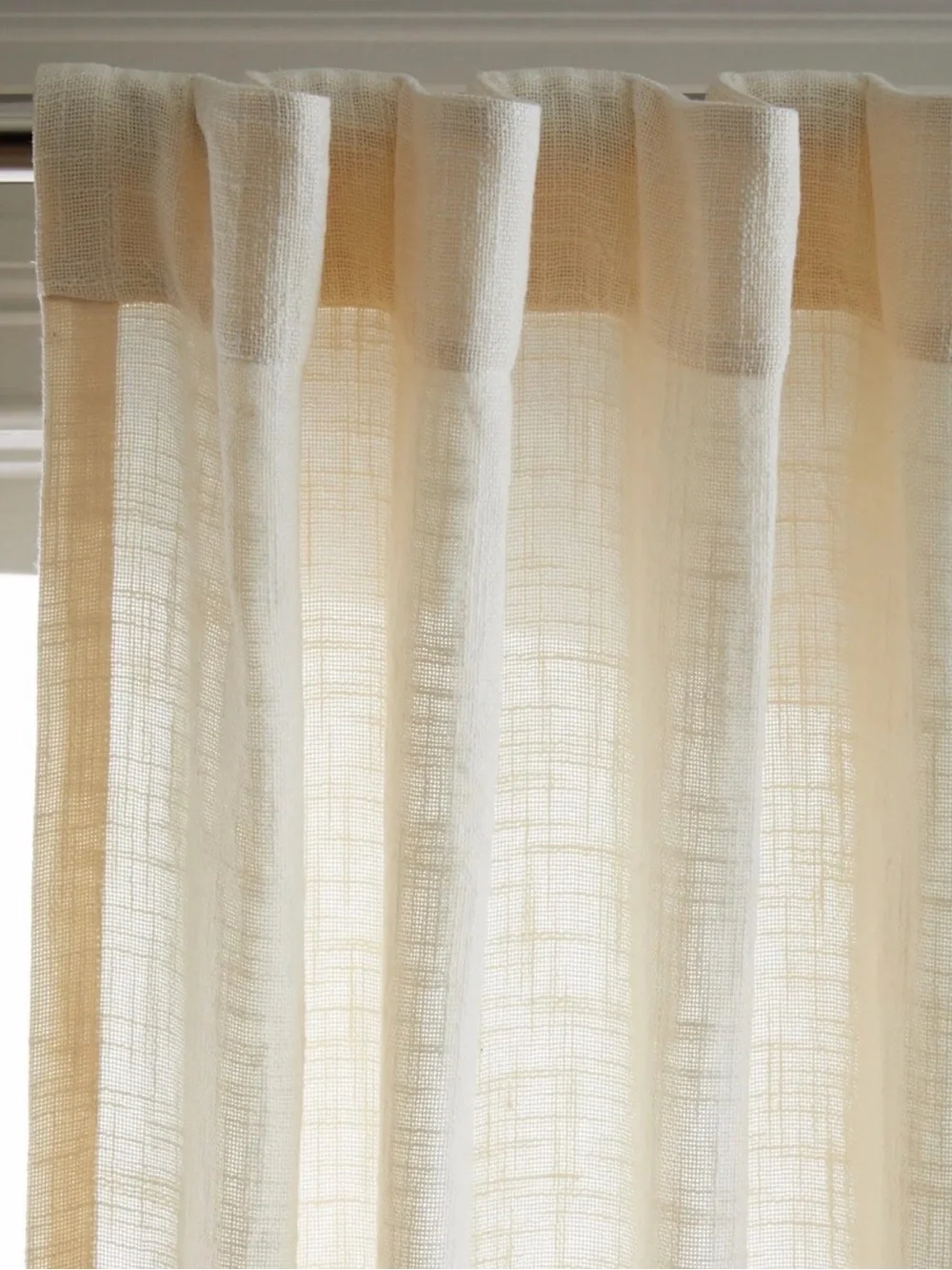NWOT QUINCE Set Of 2 48x96 Cotton Sheer Curtains Ivory